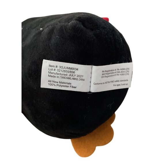 Toucan Shaped Plush Toy 11" Black Yellow Red Green Soft Fabric Stuffed Animal - Picture 6 of 9